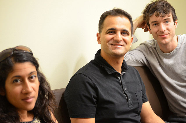 Neustadt jurors Padma Viswanathan, Amit Majmudar, and Jordan Tannahill