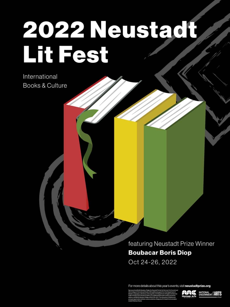 2022 Neustadt Lit Fest Poster. Design by Marissa Alvarez